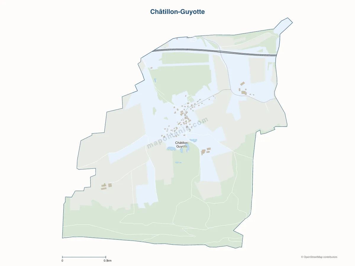 Carte de Châtillon-Guyotte à personnaliser