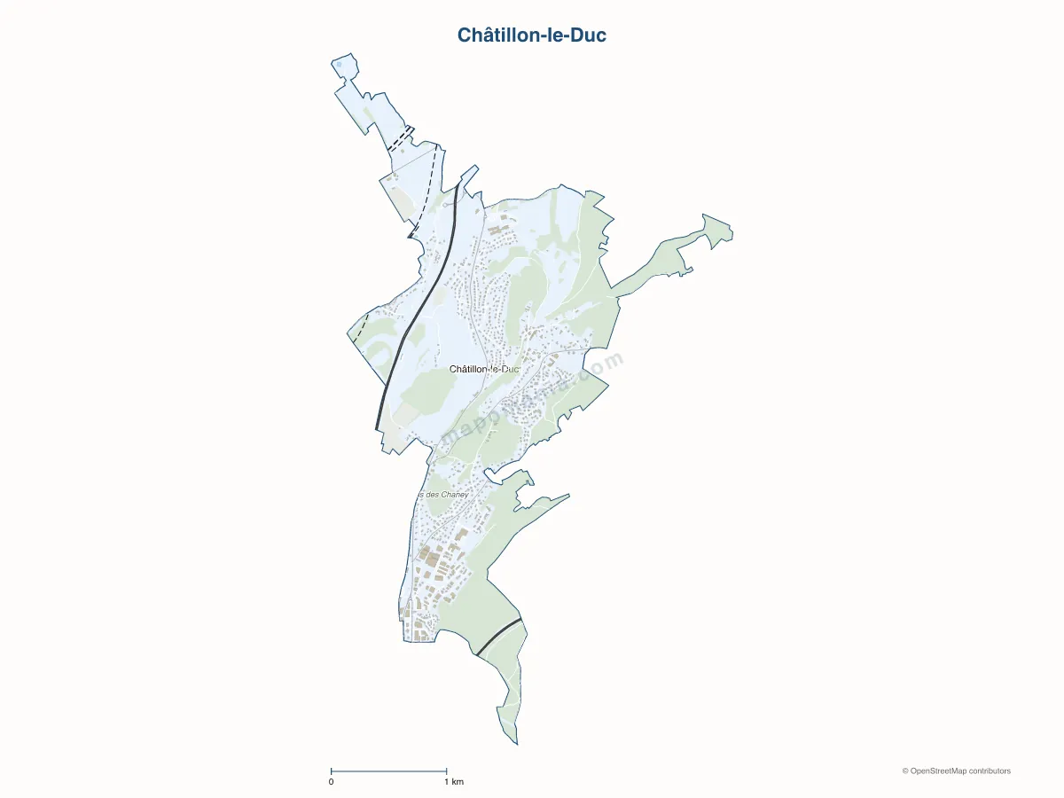Carte de Châtillon-le-Duc à personnaliser