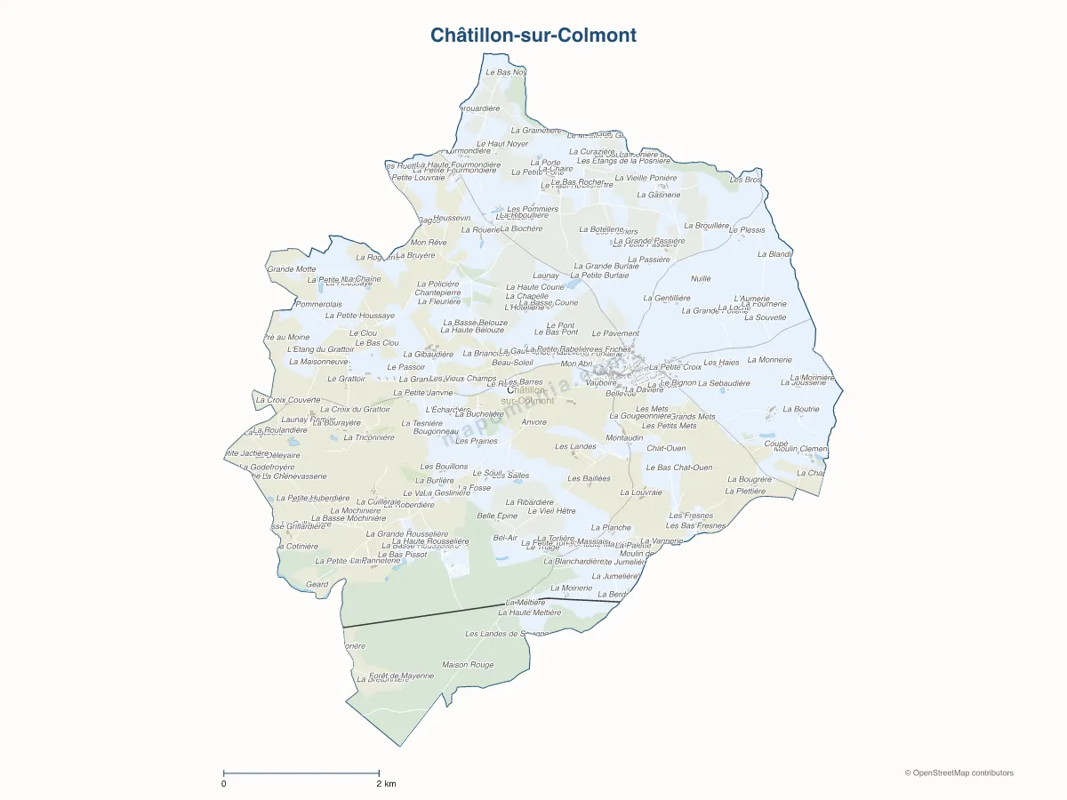 Carte de Châtillon-sur-Colmont à personnaliser