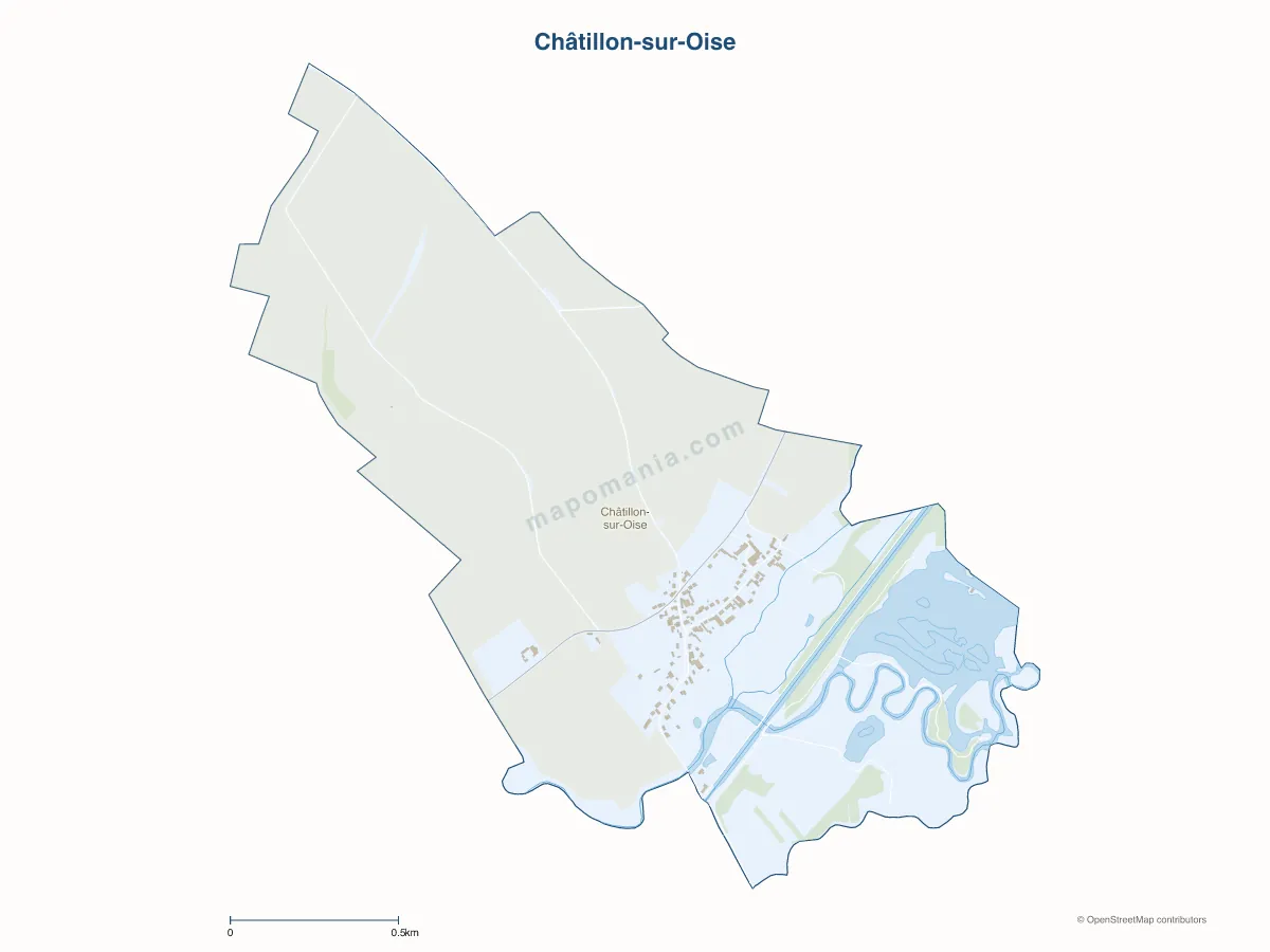 Carte de Châtillon-sur-Oise à personnaliser