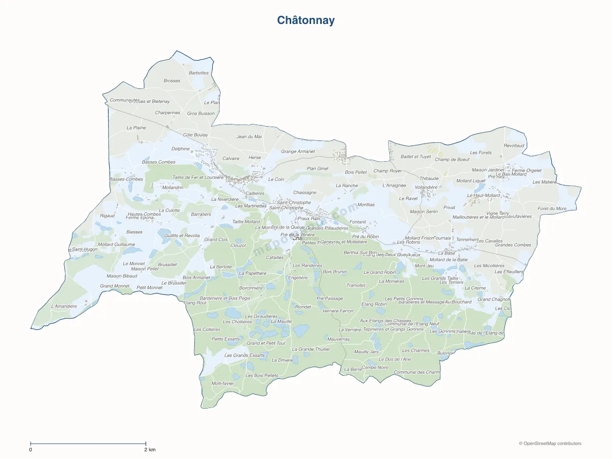 Carte de Châtonnay à personnaliser