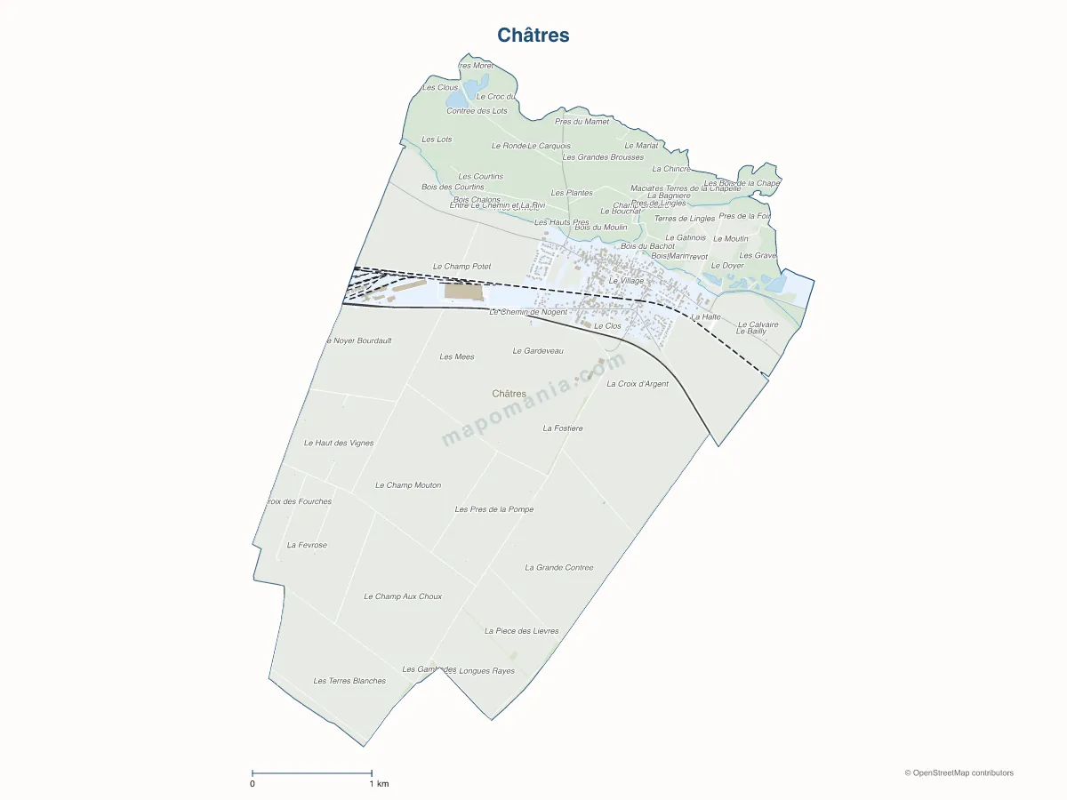 Carte de Châtres à personnaliser