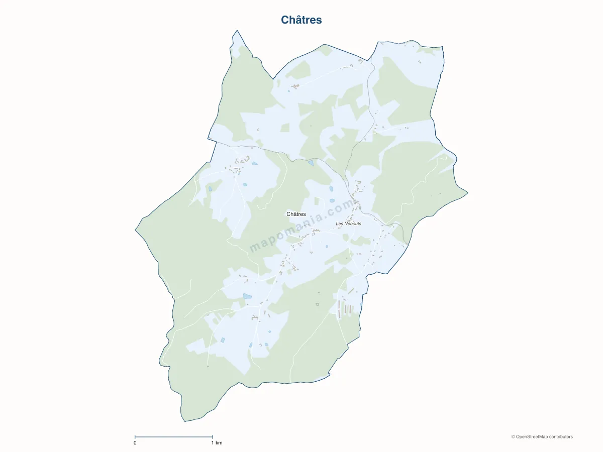 Carte de Châtres à personnaliser