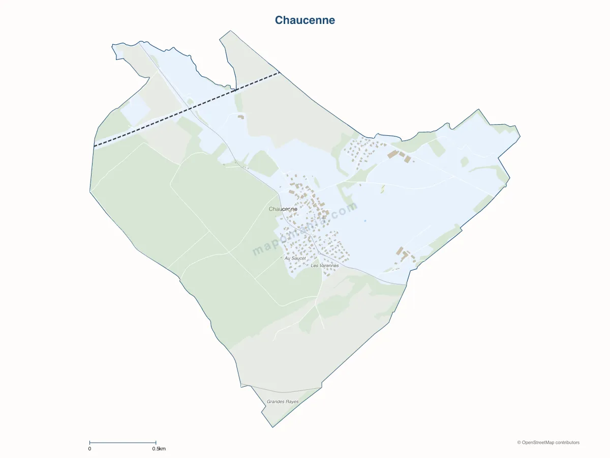 Carte de Chaucenne à personnaliser
