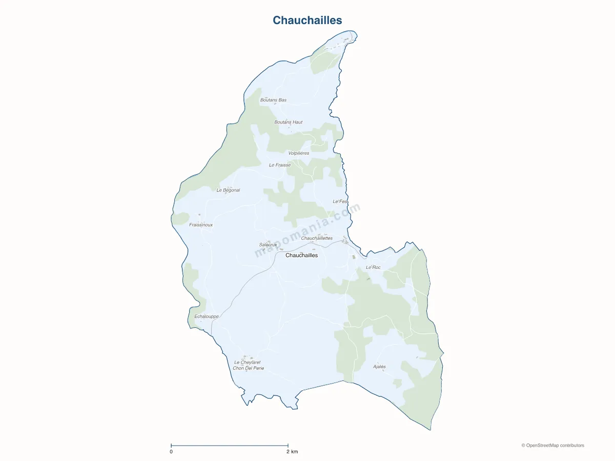 Carte de Chauchailles à personnaliser