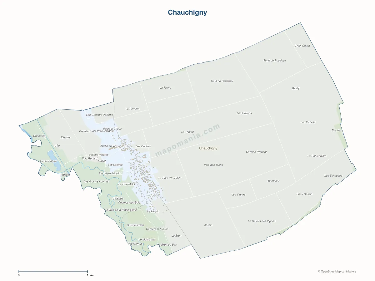 Carte de Chauchigny à personnaliser