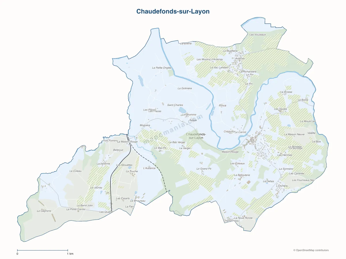 Carte de Chaudefonds-sur-Layon à personnaliser