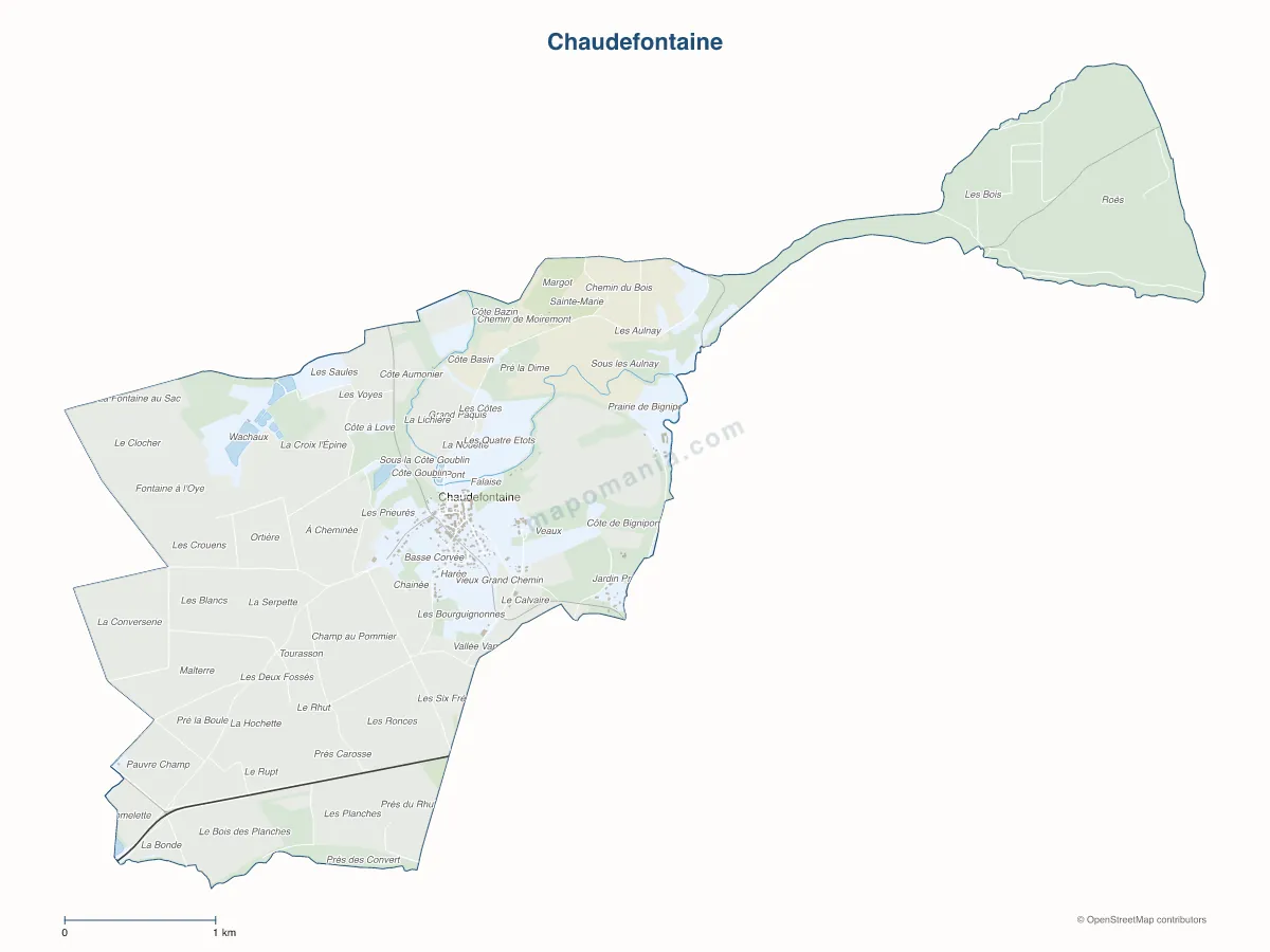 Carte de Chaudefontaine à personnaliser