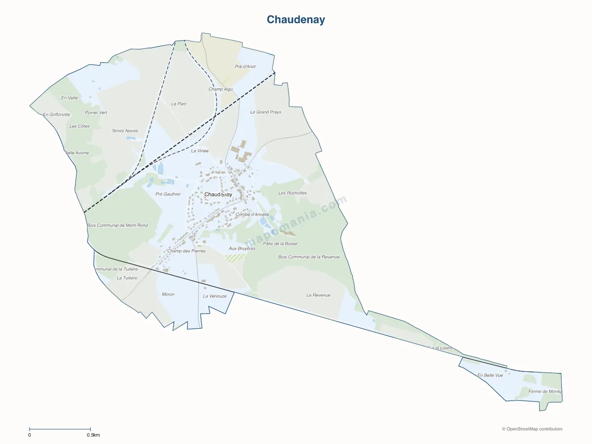 Carte de Chaudenay à personnaliser