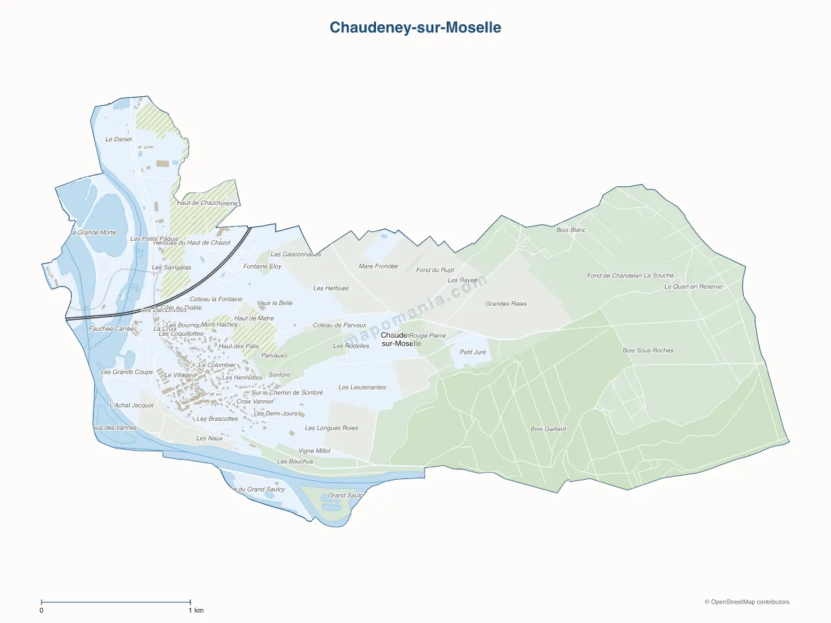 Carte de Chaudeney-sur-Moselle à personnaliser