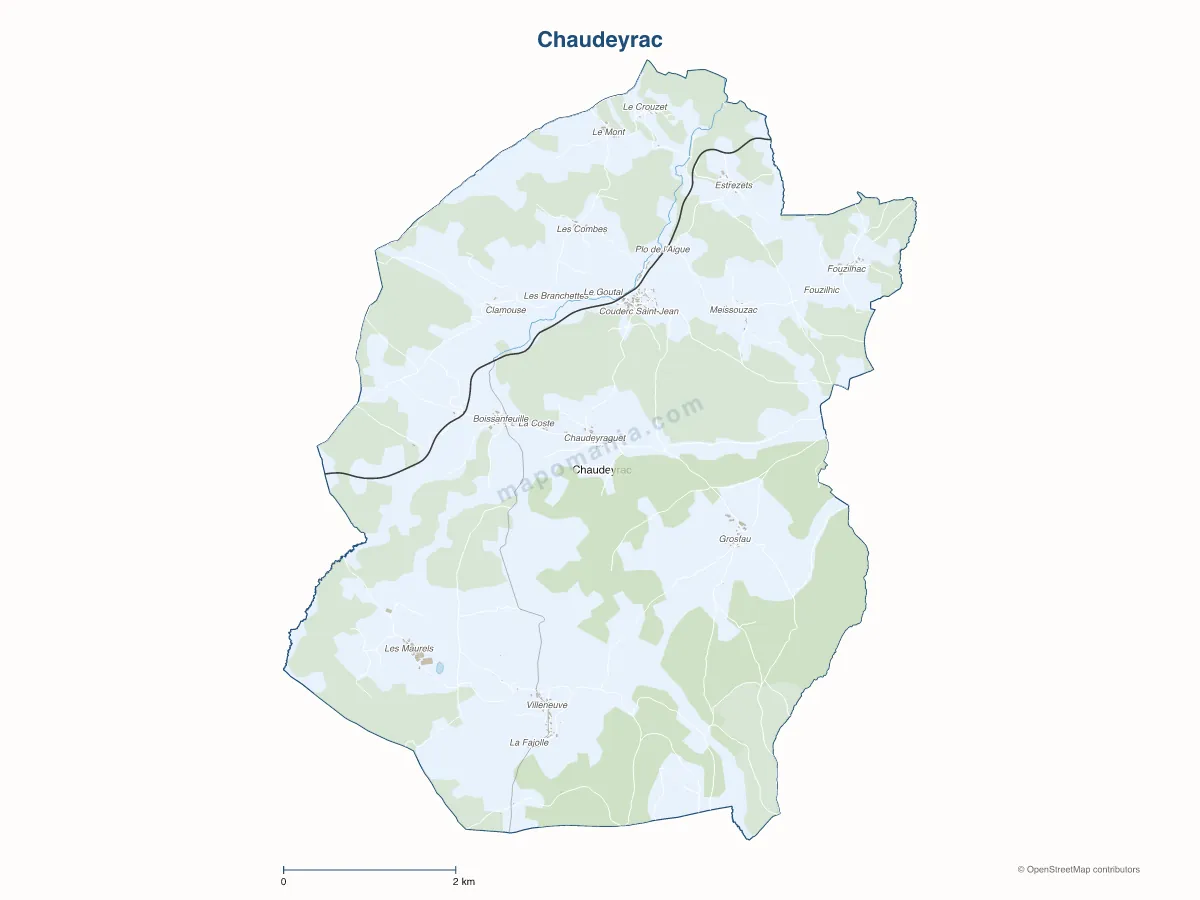 Carte de Chaudeyrac à personnaliser