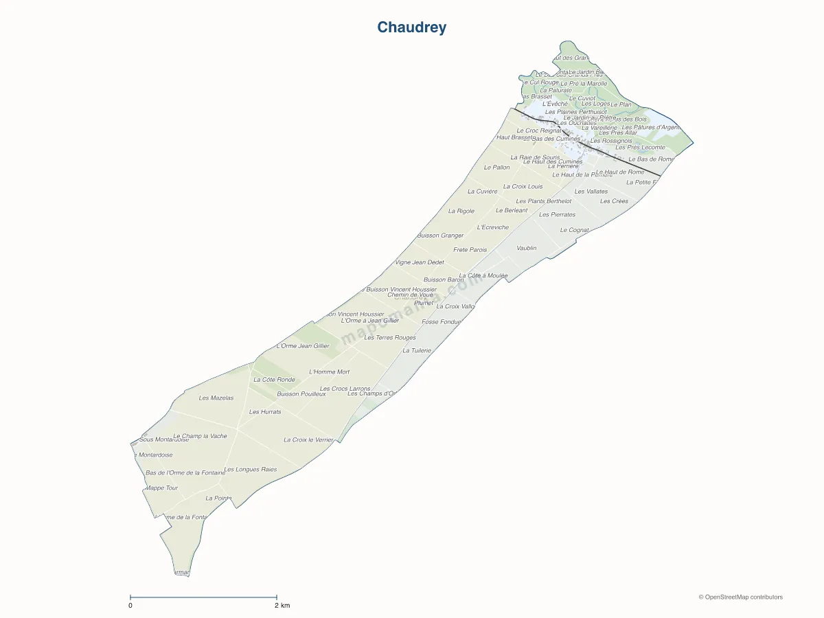 Carte de Chaudrey à personnaliser