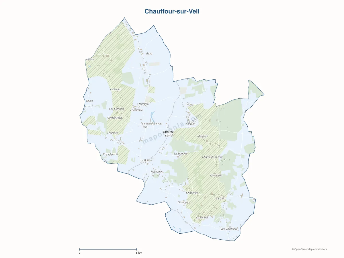 Carte de Chauffour-sur-Vell à personnaliser