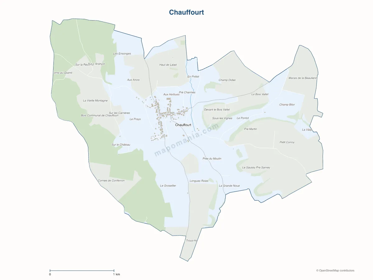 Carte de Chauffourt à personnaliser