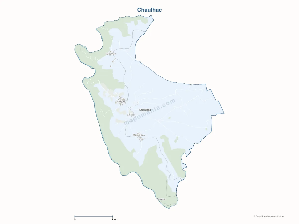 Carte de Chaulhac à personnaliser