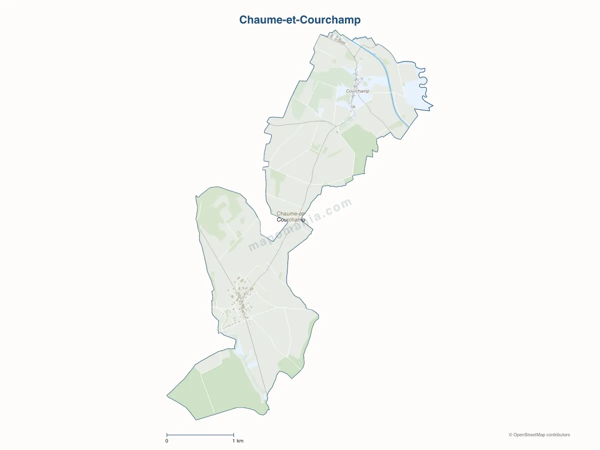 Carte de Chaume-et-Courchamp à personnaliser