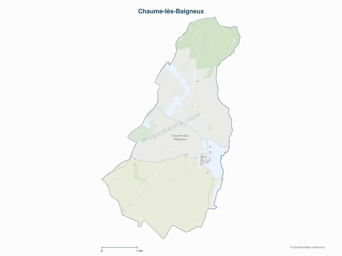 Carte de Chaume-lès-Baigneux à personnaliser