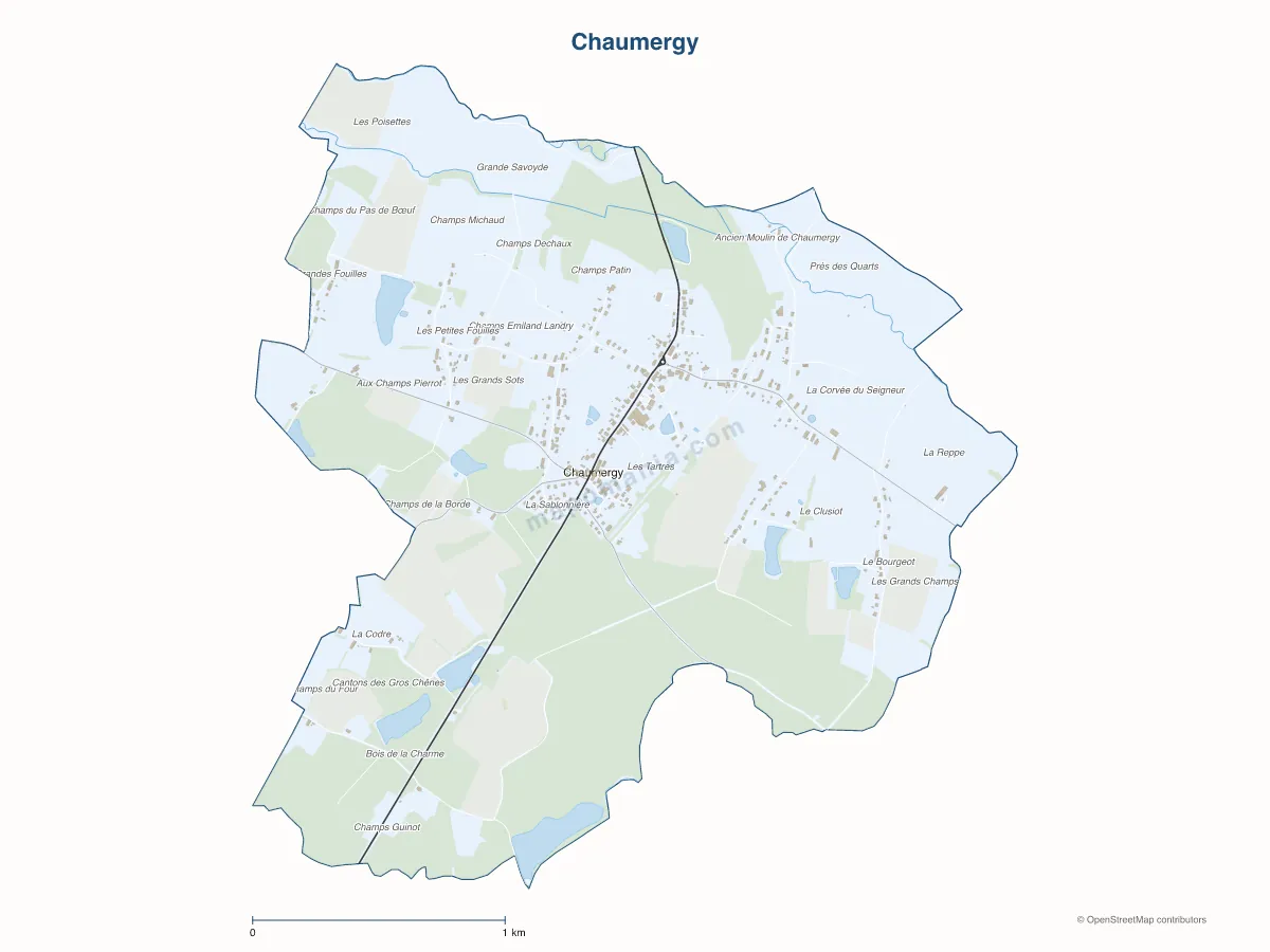 Carte de Chaumergy à personnaliser