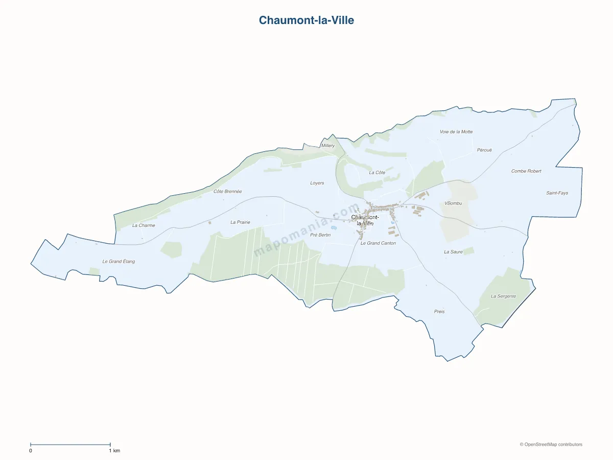 Carte de Chaumont-la-Ville à personnaliser