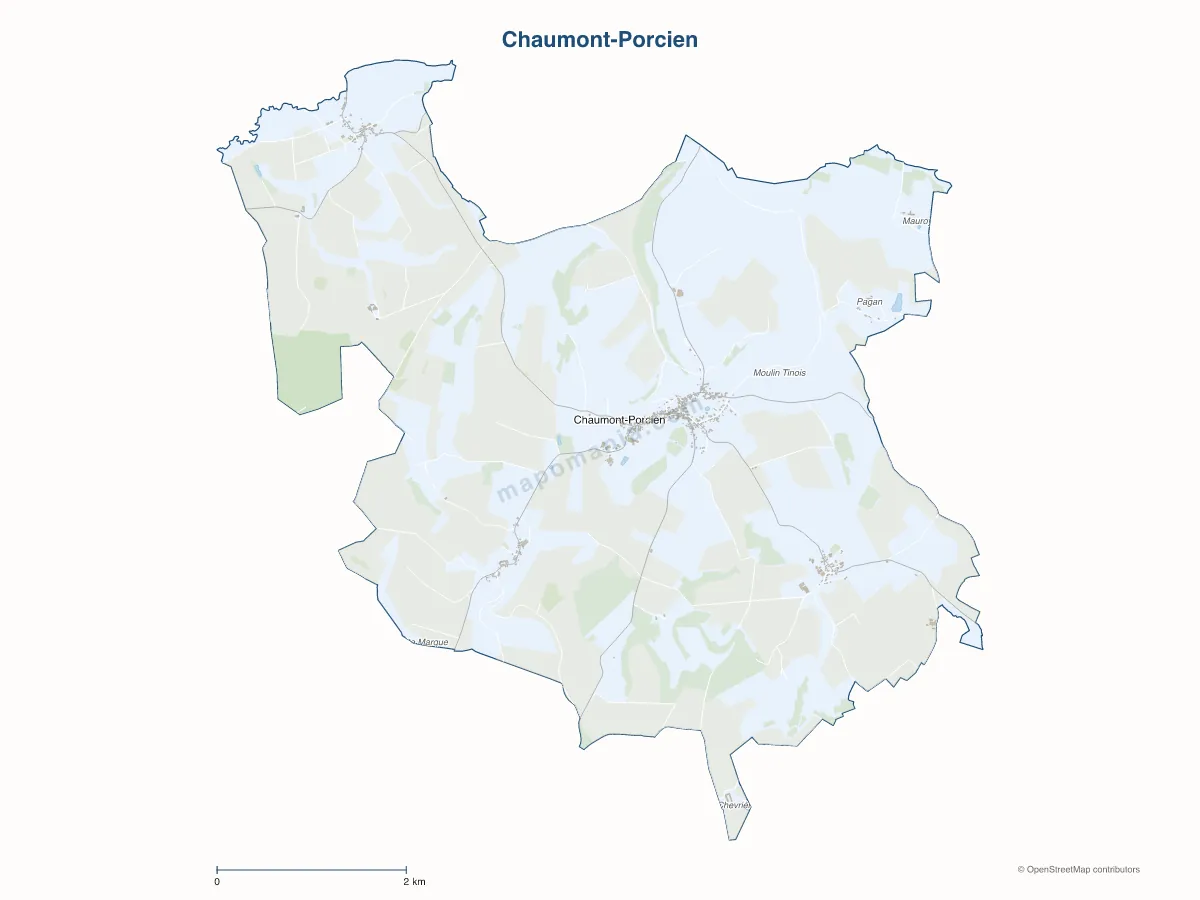 Carte de Chaumont-Porcien à personnaliser