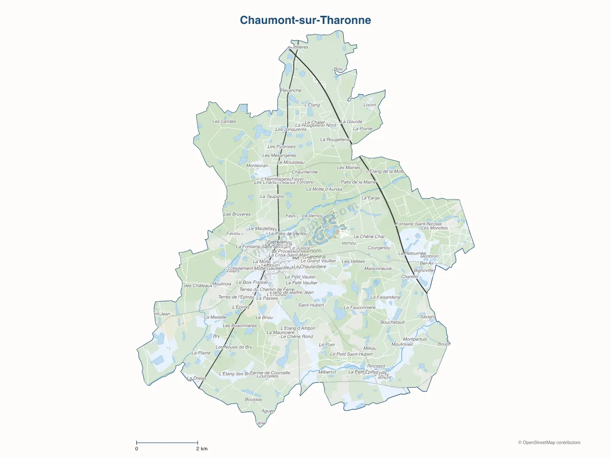 Carte de Chaumont-sur-Tharonne à personnaliser