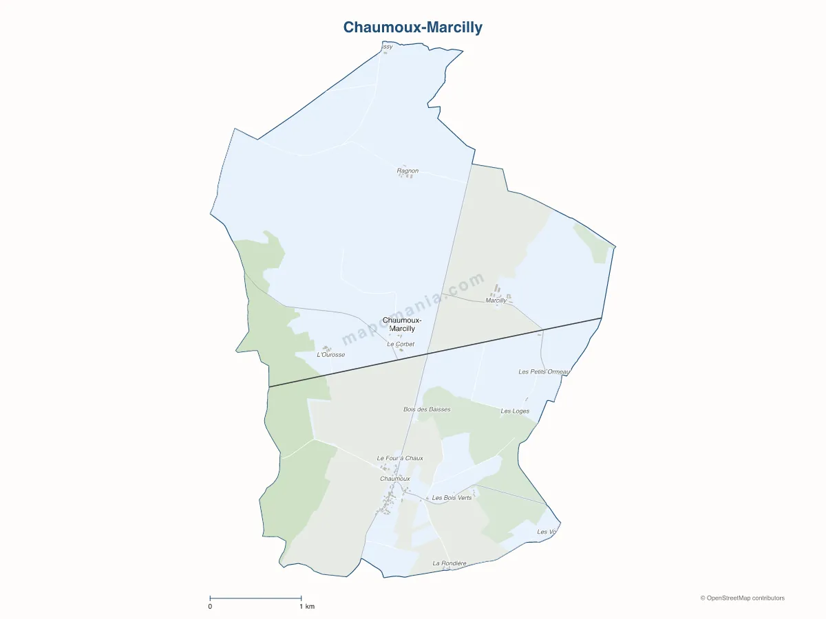 Carte de Chaumoux-Marcilly à personnaliser