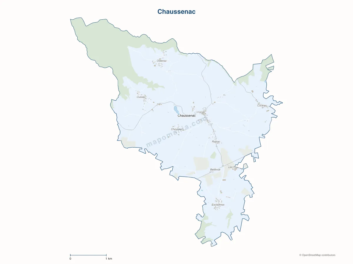 Carte de Chaussenac à personnaliser