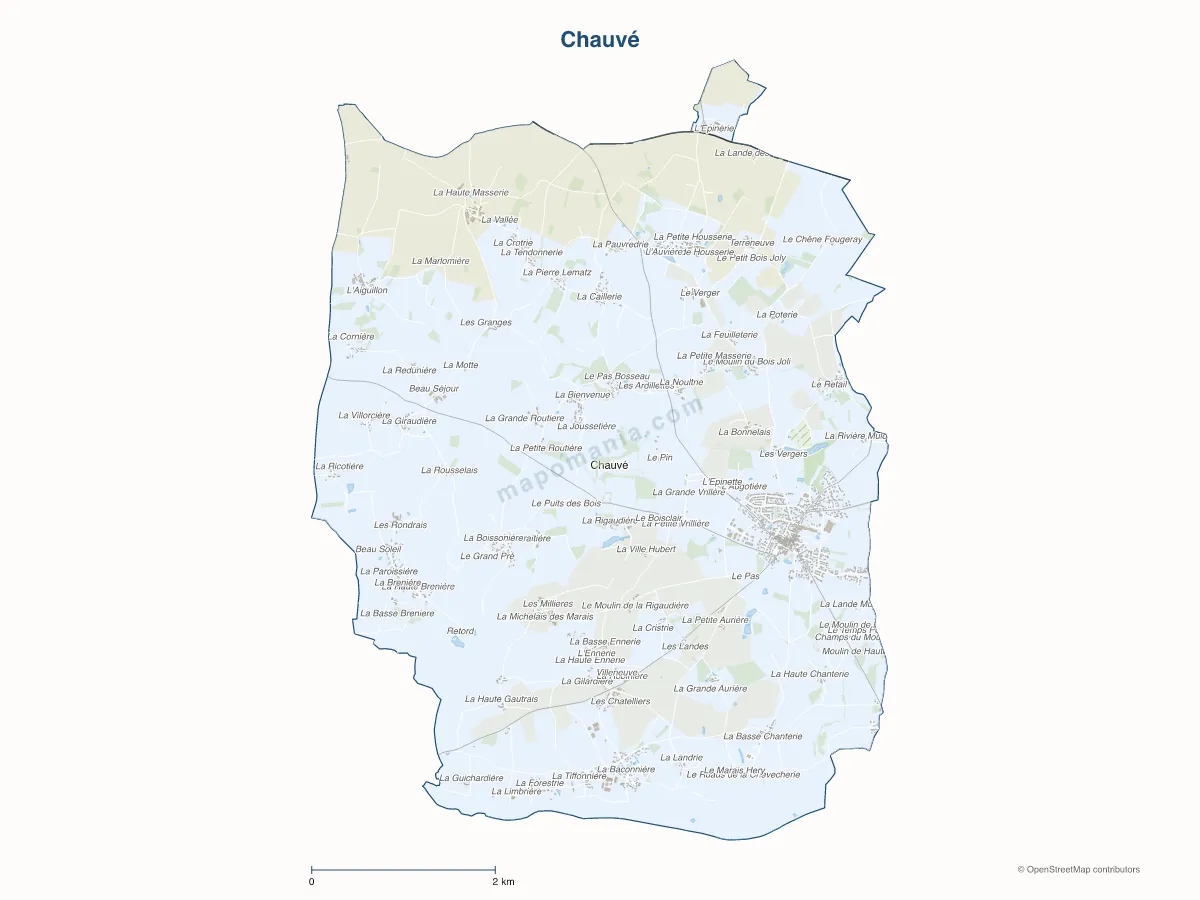 Carte de Chauvé à personnaliser