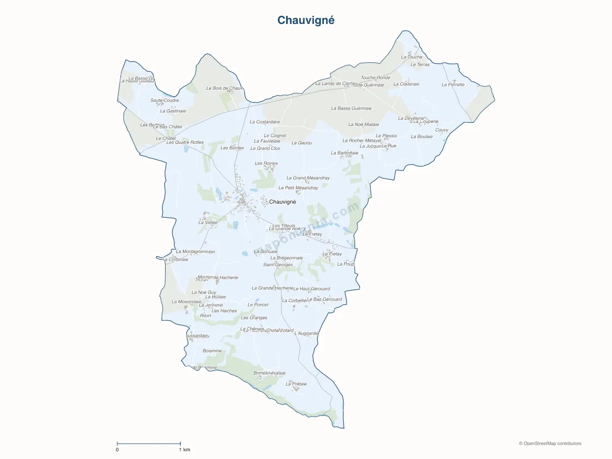 Carte de Chauvigné à personnaliser