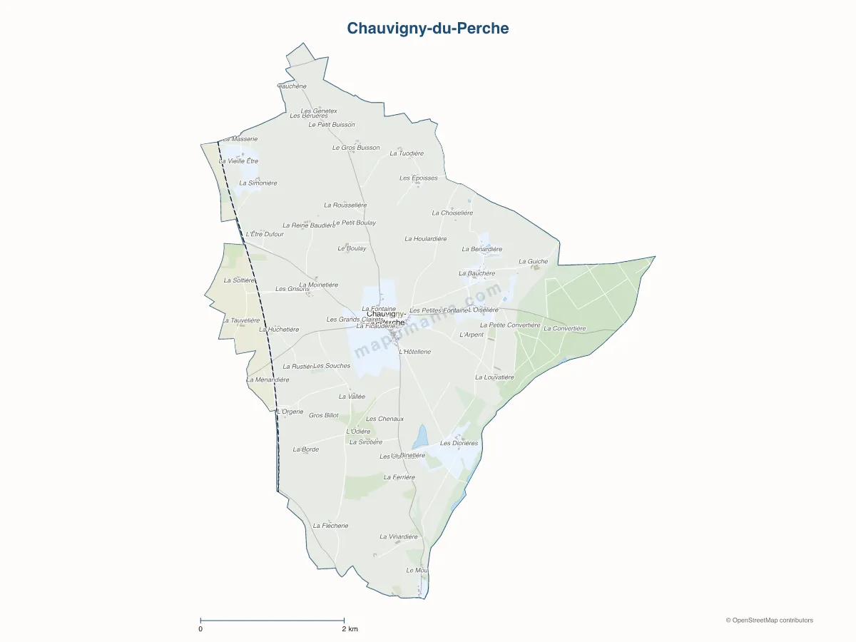 Carte de Chauvigny-du-Perche à personnaliser