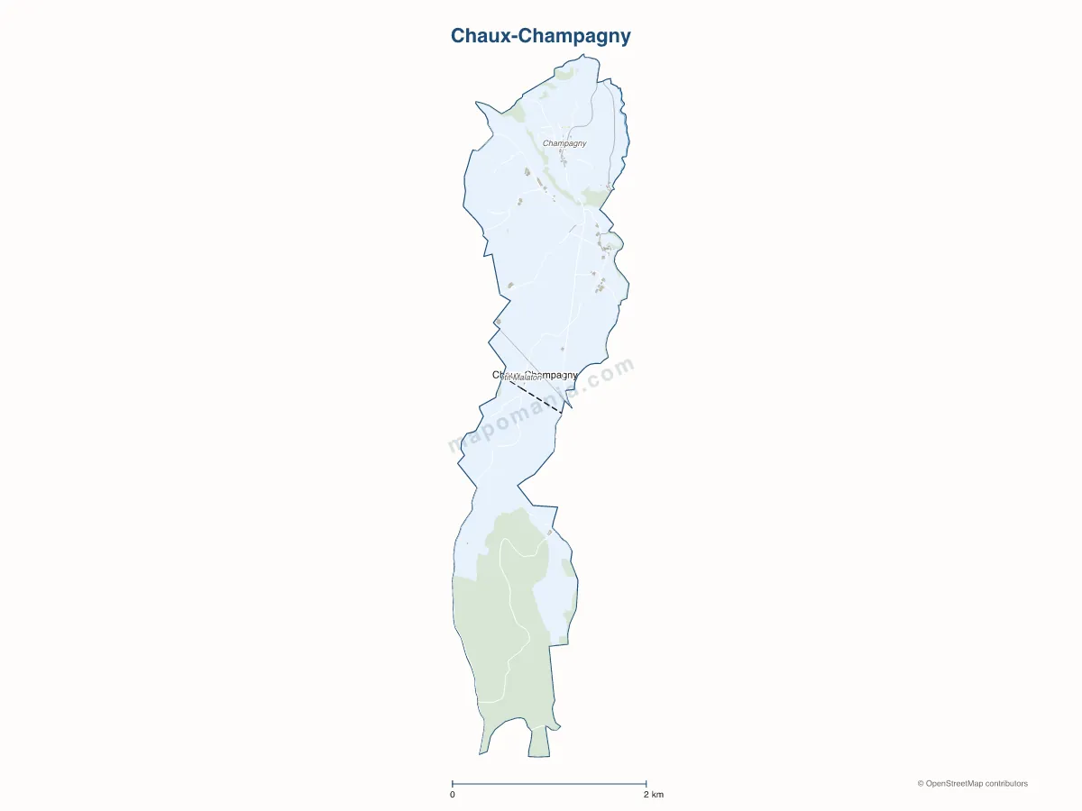 Carte de Chaux-Champagny à personnaliser
