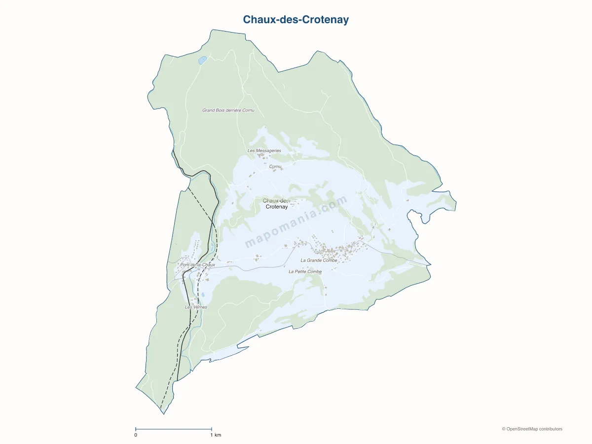 Carte de Chaux-des-Crotenay à personnaliser
