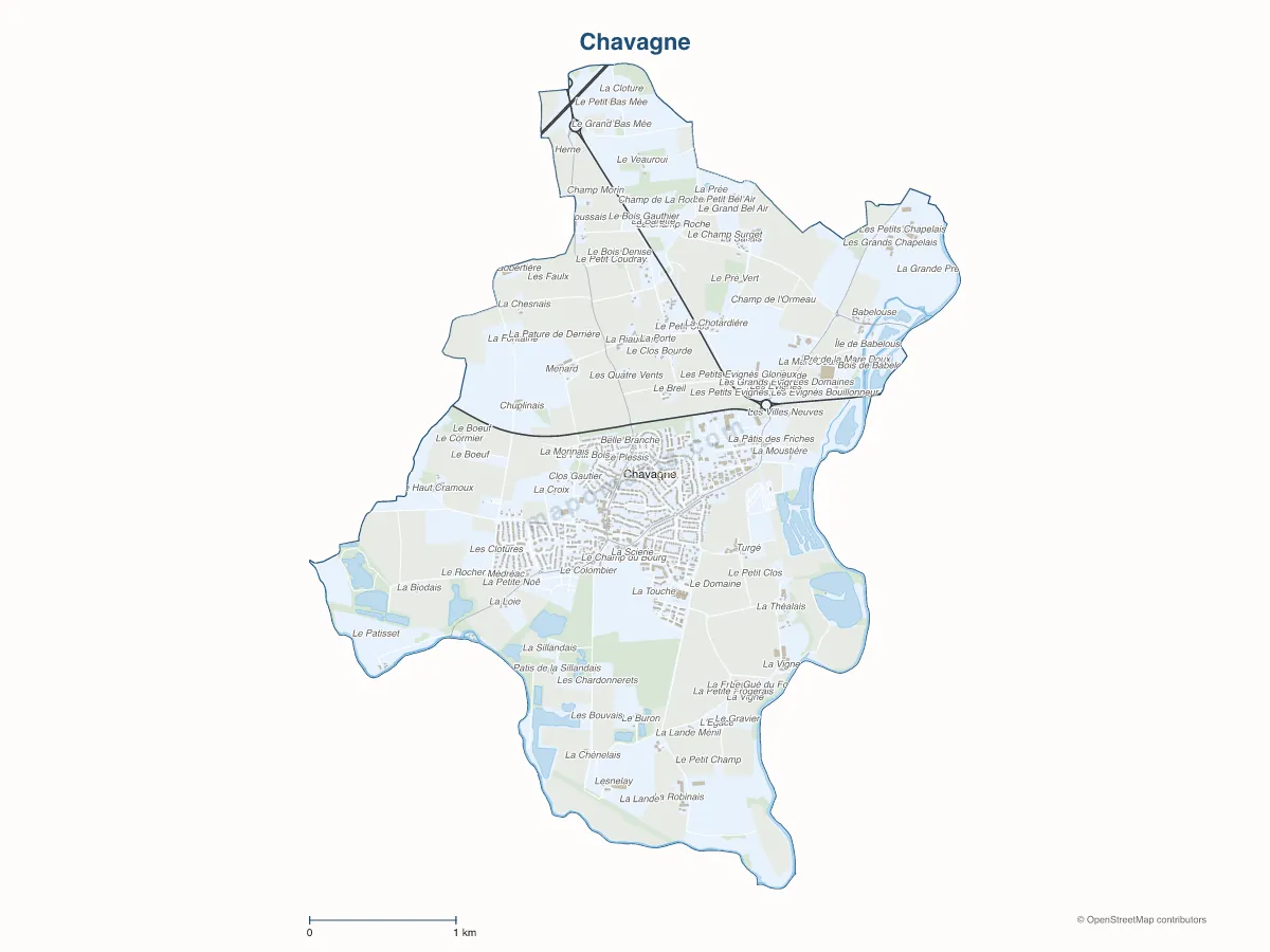 Carte de Chavagne à personnaliser