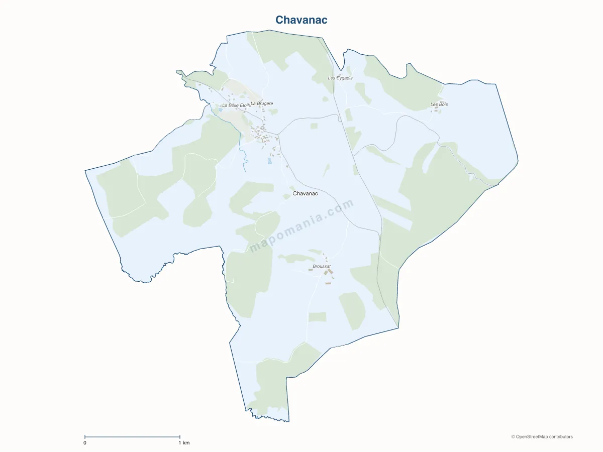 Carte de Chavanac à personnaliser