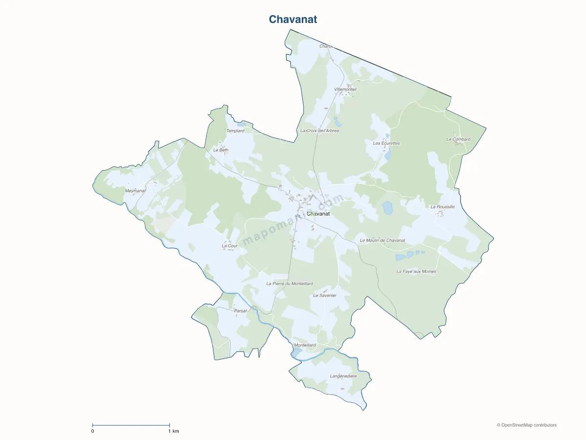 Carte de Chavanat à personnaliser