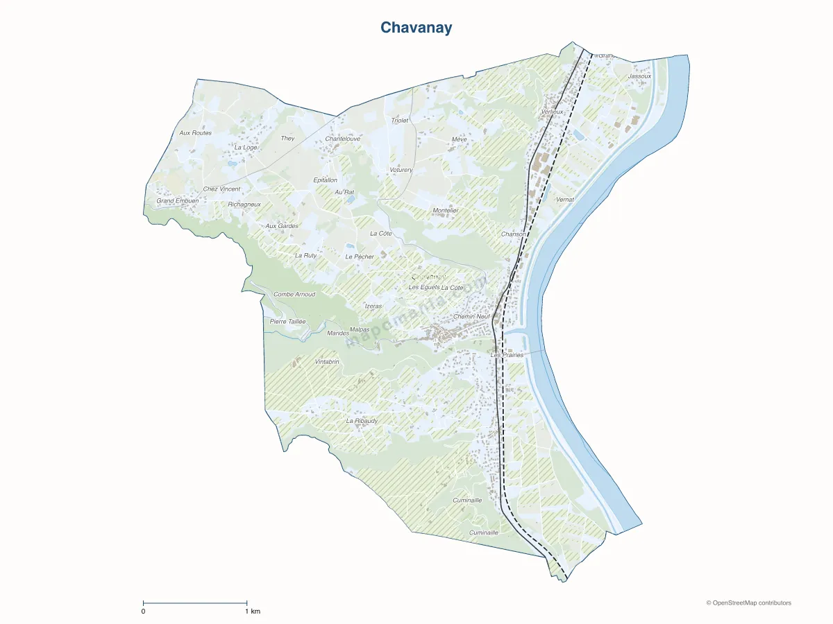 Carte de Chavanay à personnaliser