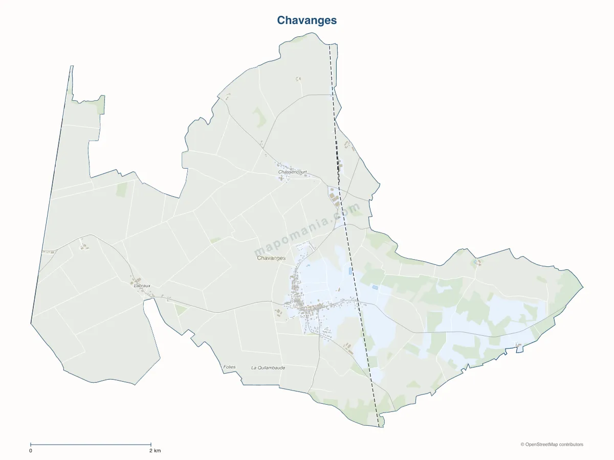 Carte de Chavanges à personnaliser