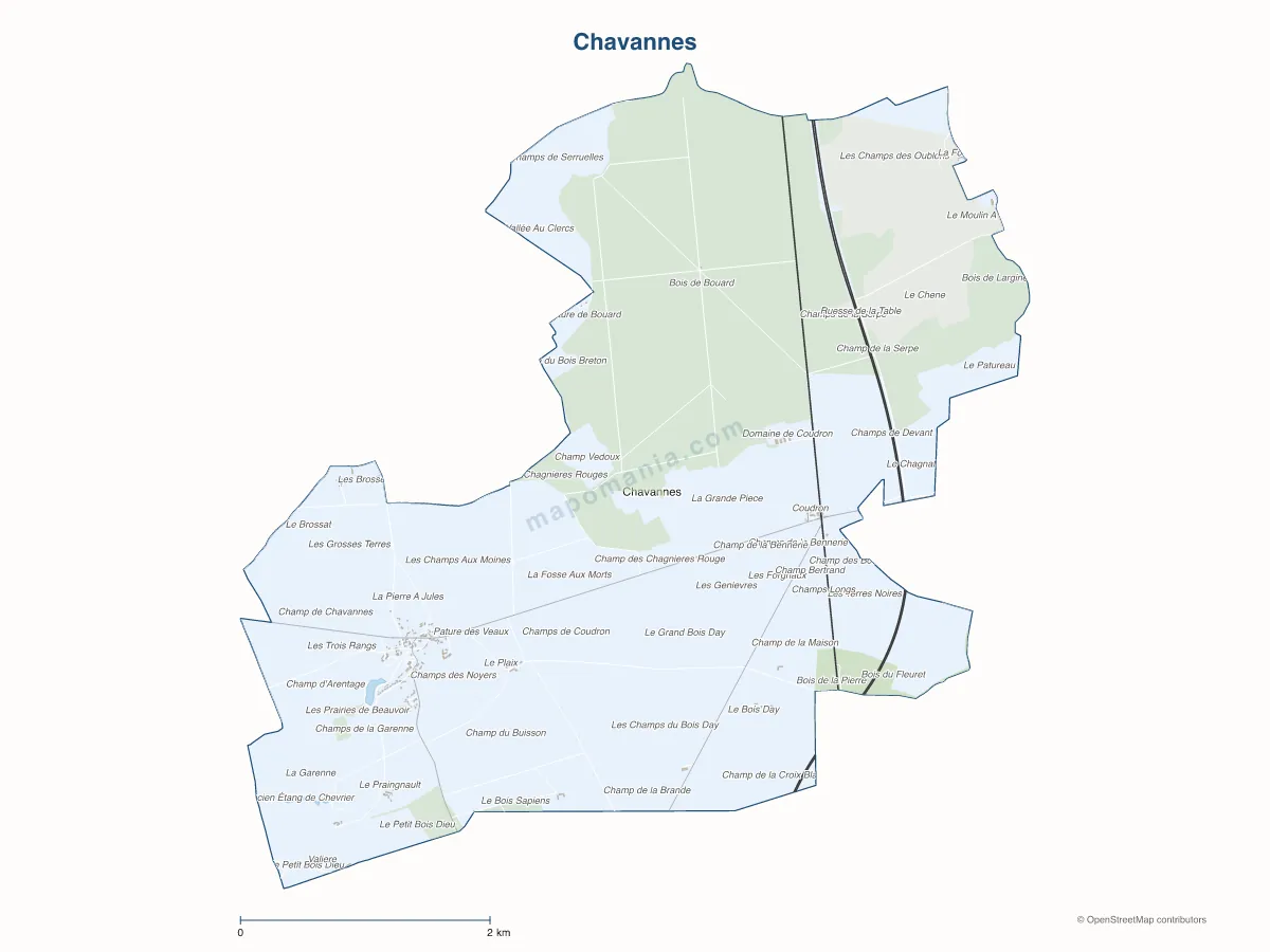 Carte de Chavannes à personnaliser
