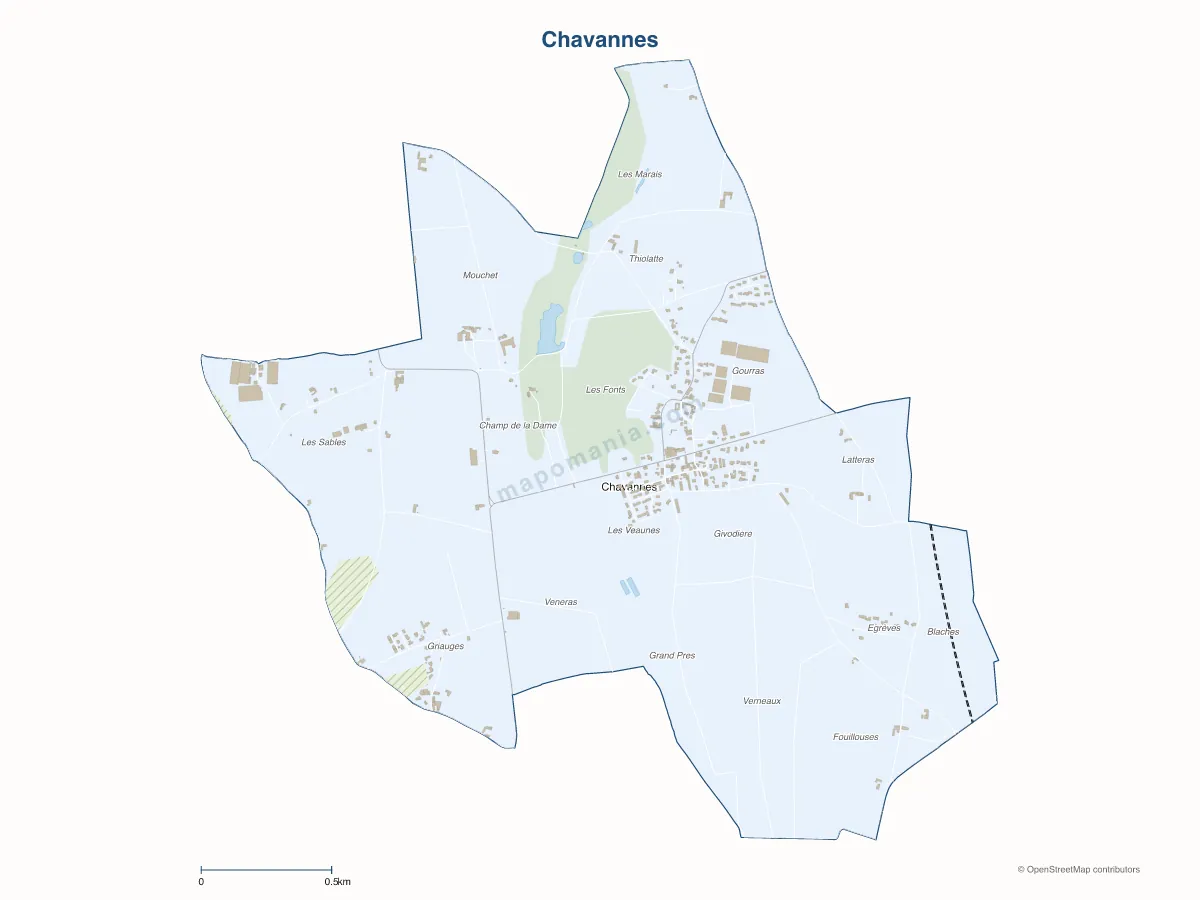 Carte de Chavannes à personnaliser