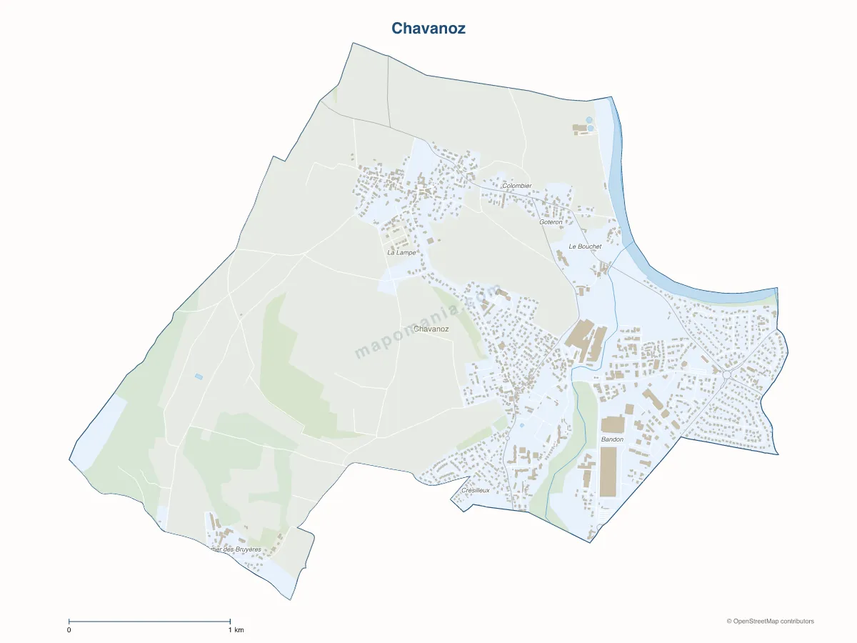 Carte de Chavanoz à personnaliser