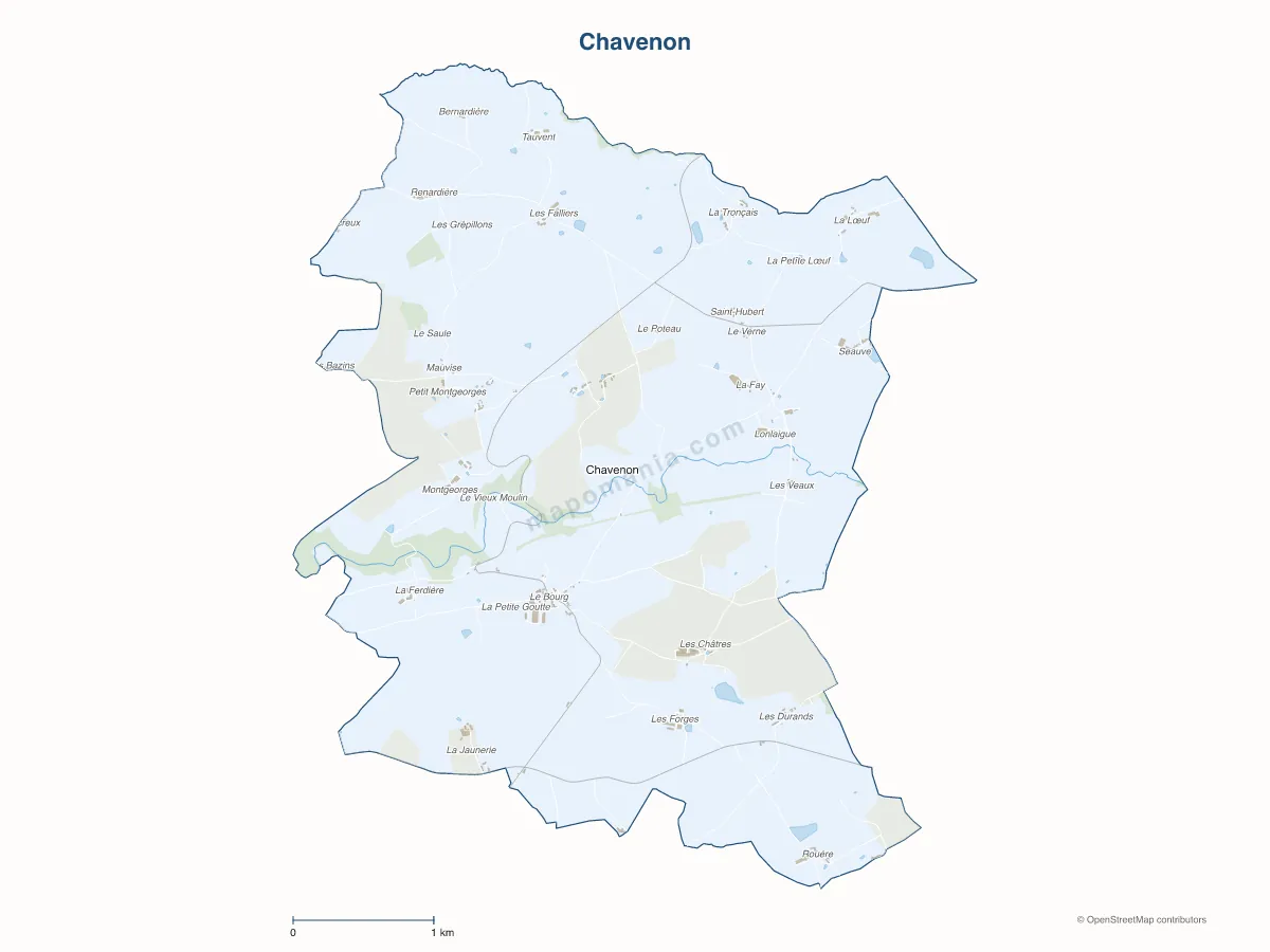 Carte de Chavenon à personnaliser