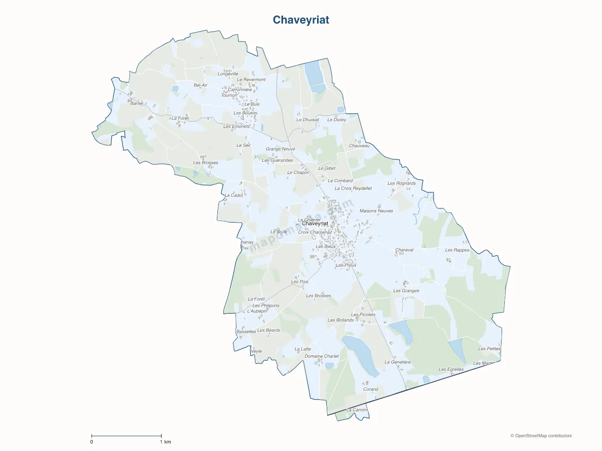 Carte de Chaveyriat à personnaliser