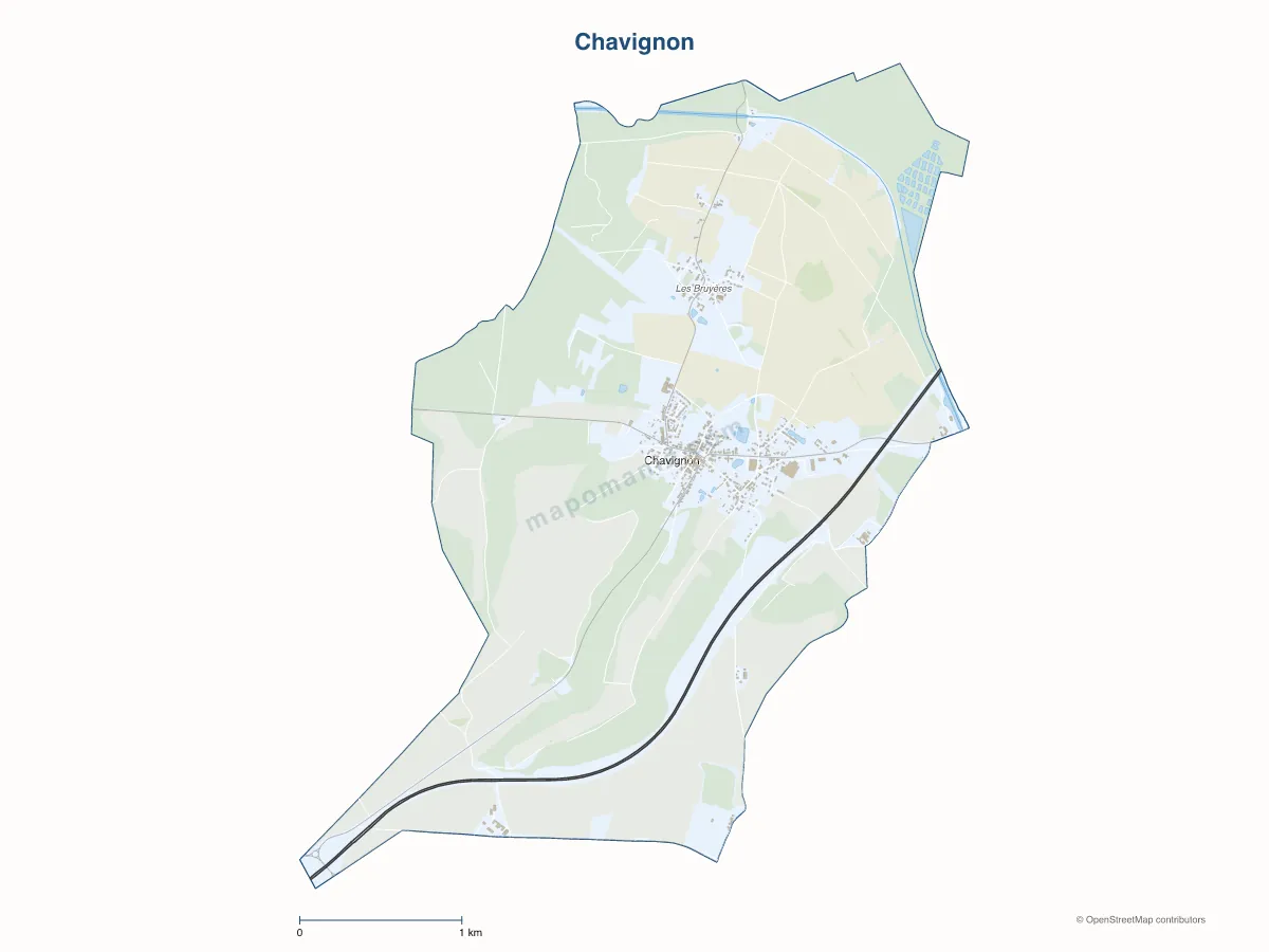 Carte de Chavignon à personnaliser