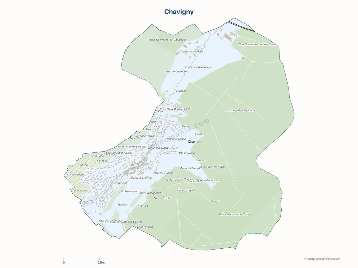 Carte de Chavigny à personnaliser