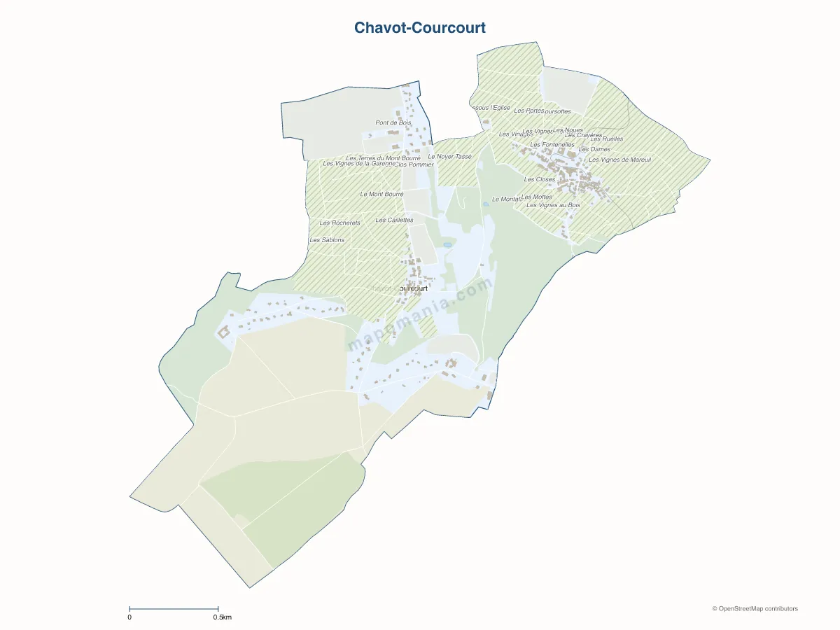 Carte de Chavot-Courcourt à personnaliser