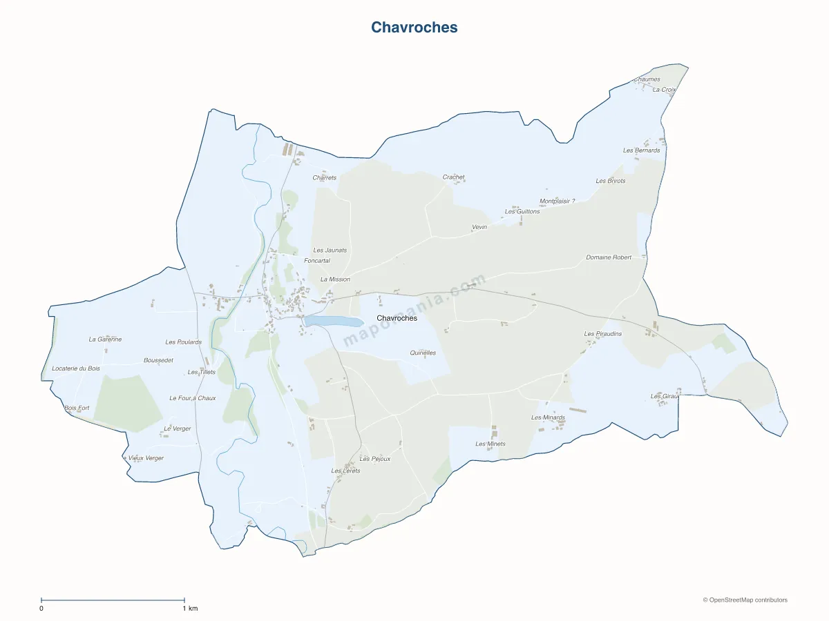 Carte de Chavroches à personnaliser