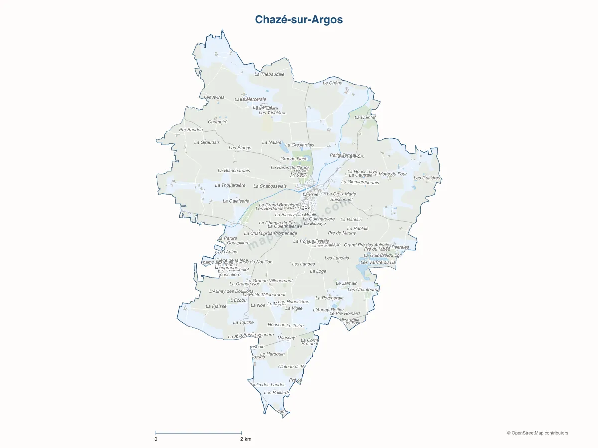 Carte de Chazé-sur-Argos à personnaliser
