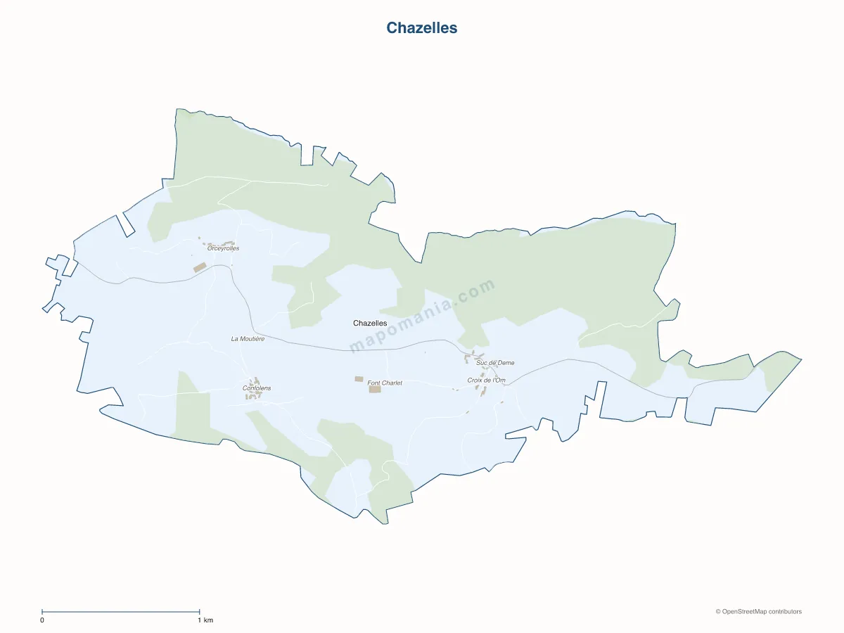 Carte de Chazelles à personnaliser