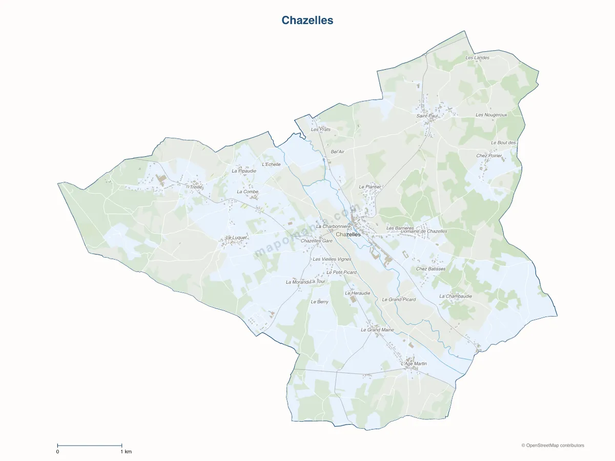 Carte de Chazelles à personnaliser