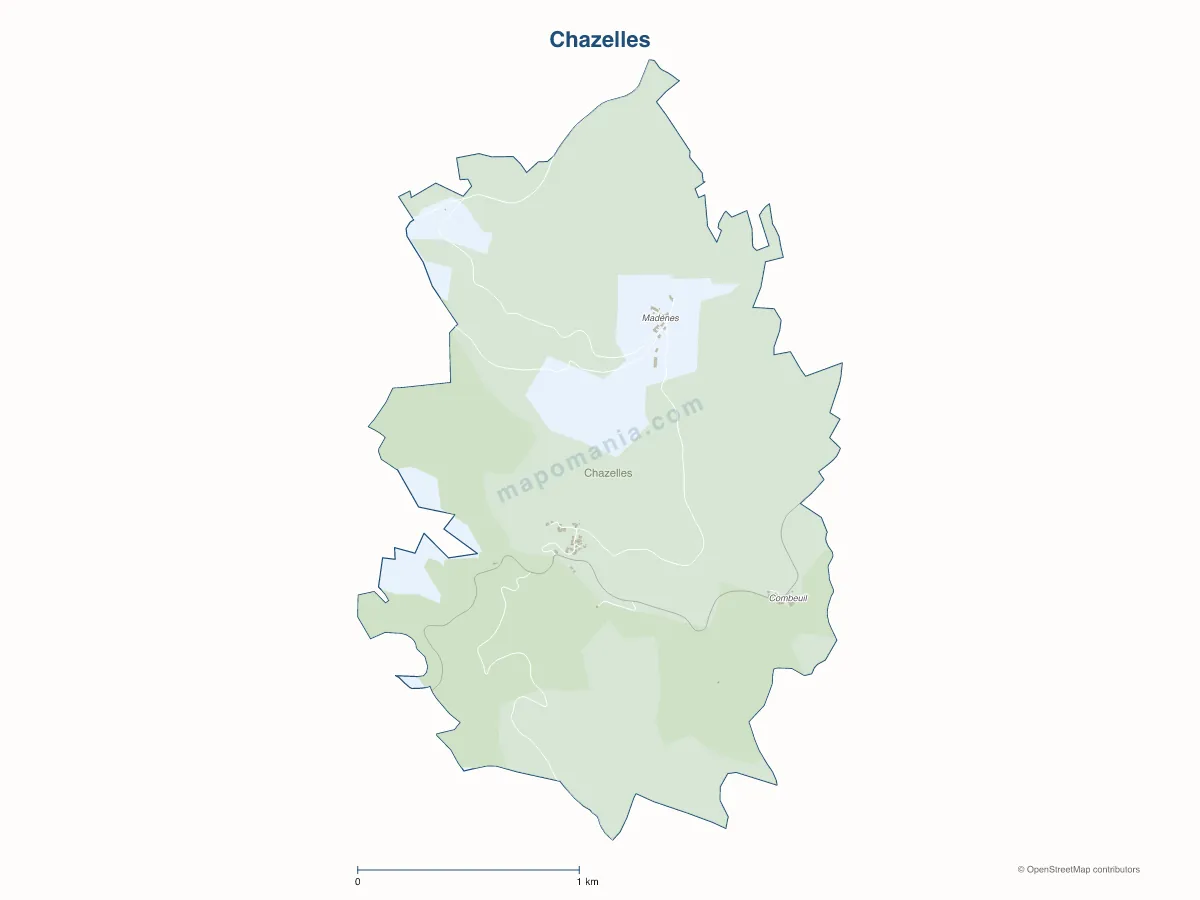 Carte de Chazelles à personnaliser
